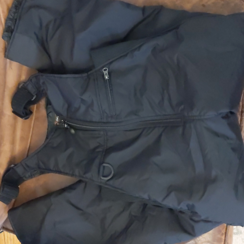 Bib, black youth snow pants, L